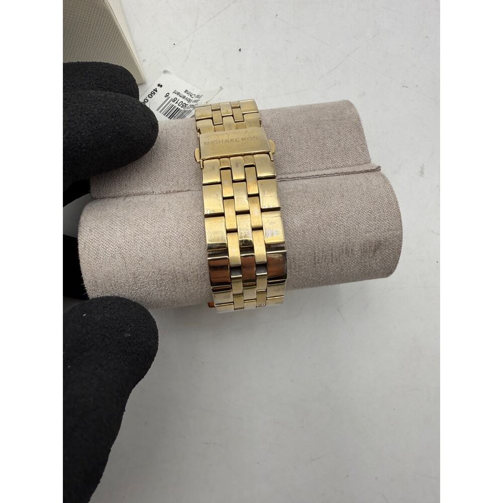 Michael Kors MK6997 Gold Tone Chronograph Watch Crystal Dial Date Women’s Box - Picture 3 of 11